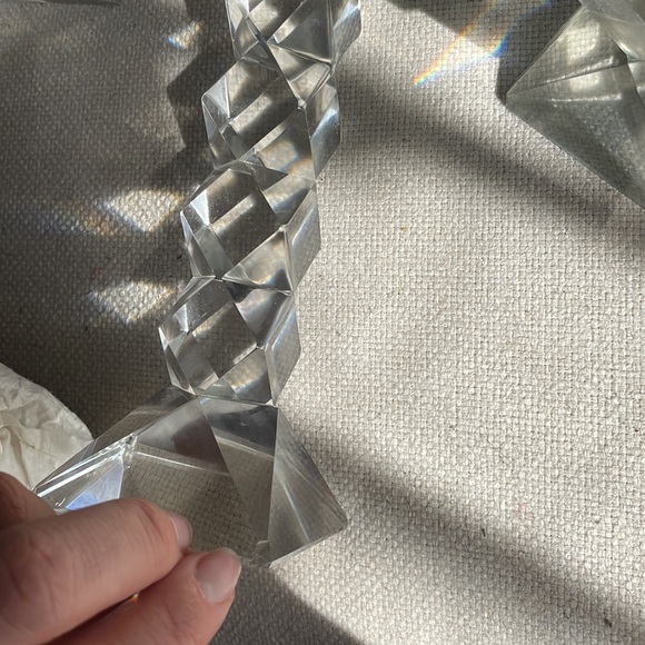 Signed “Oleg Cassini” Twisted Set of Crystal Candle Holders - Picture 6 of 9